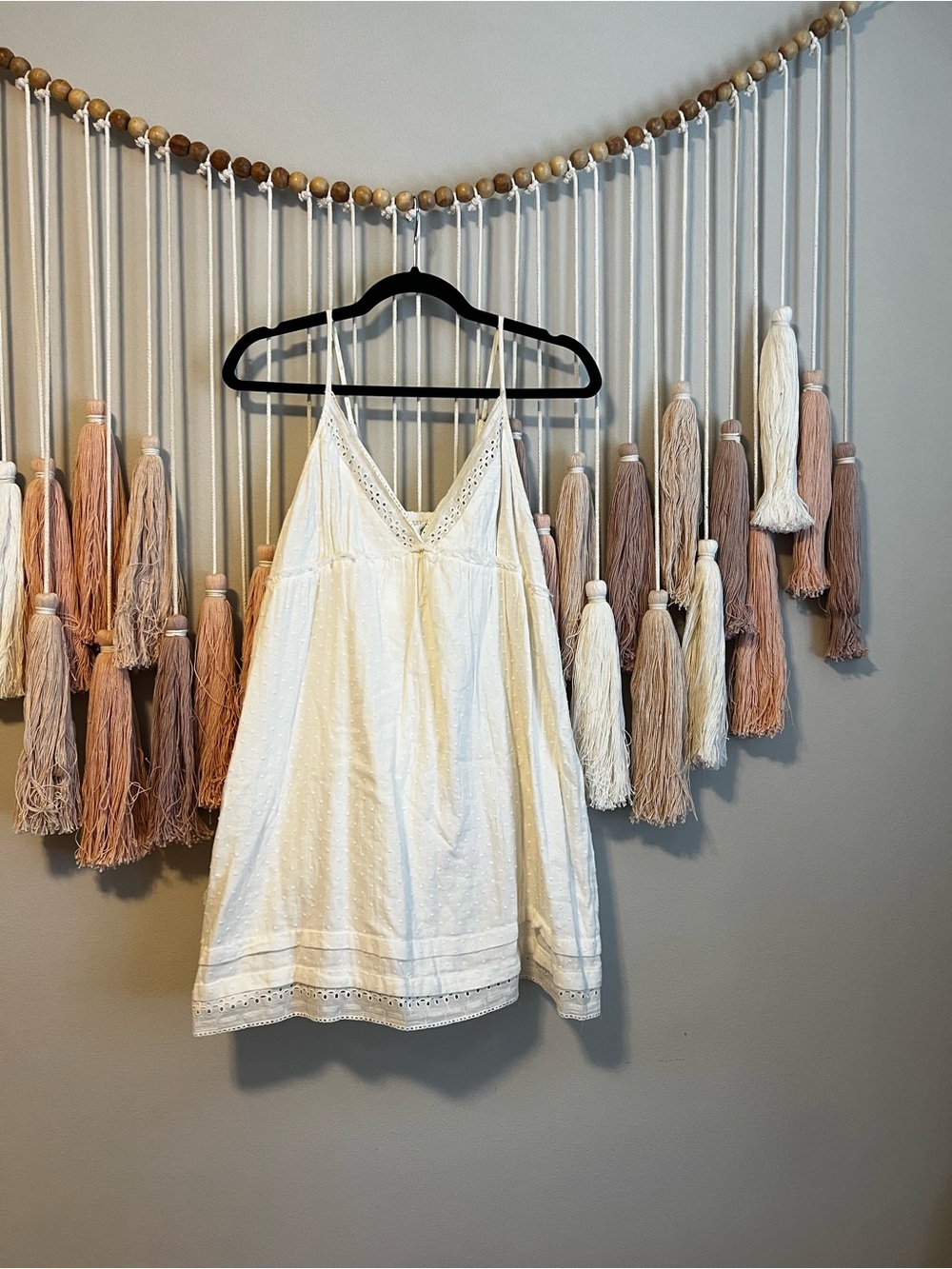 Altar'd State White/ cream Eyelet Spaghetti Strap Dress size M NWT